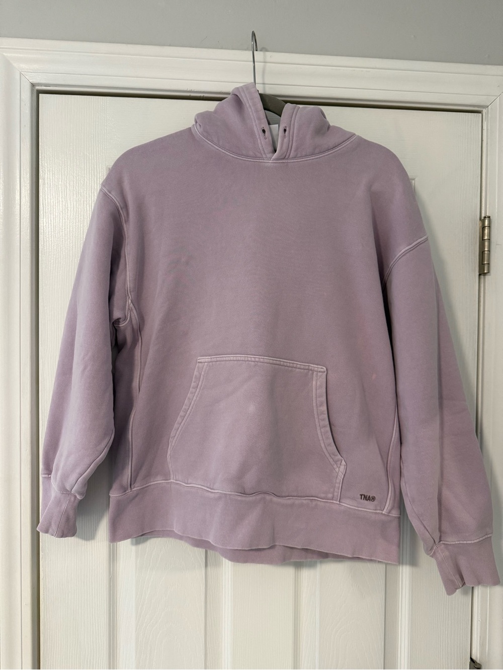Aritzia TNA Sweatfleece Cozy Fleece Boyfriend Fit Hoodie Lavender Size S